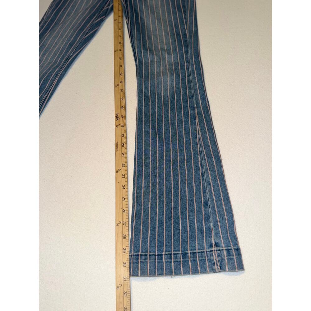 Rock & roll denim girls striped flare trouser with adjustable waistband - Picture 6 of 16